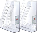 Acrimet Magazine File Holder, Vertical Desk Organizer, Clear, 2 Pack