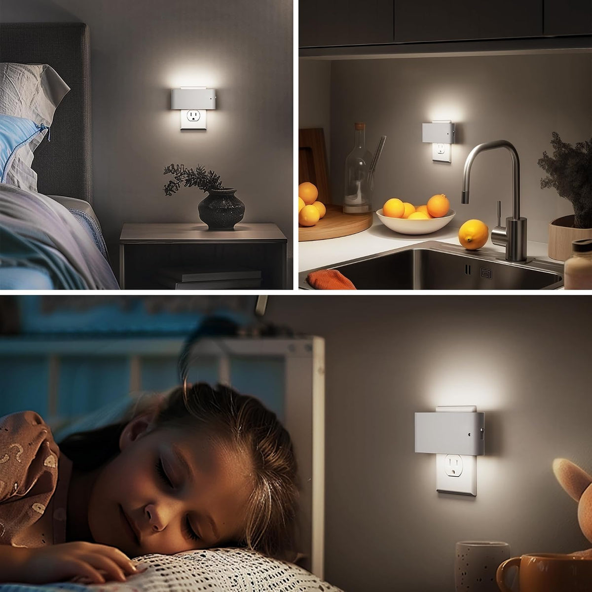 Briignite Night Lights Plug into Wall,Dusk to Dawn Light Sensor,5000K,2Pack