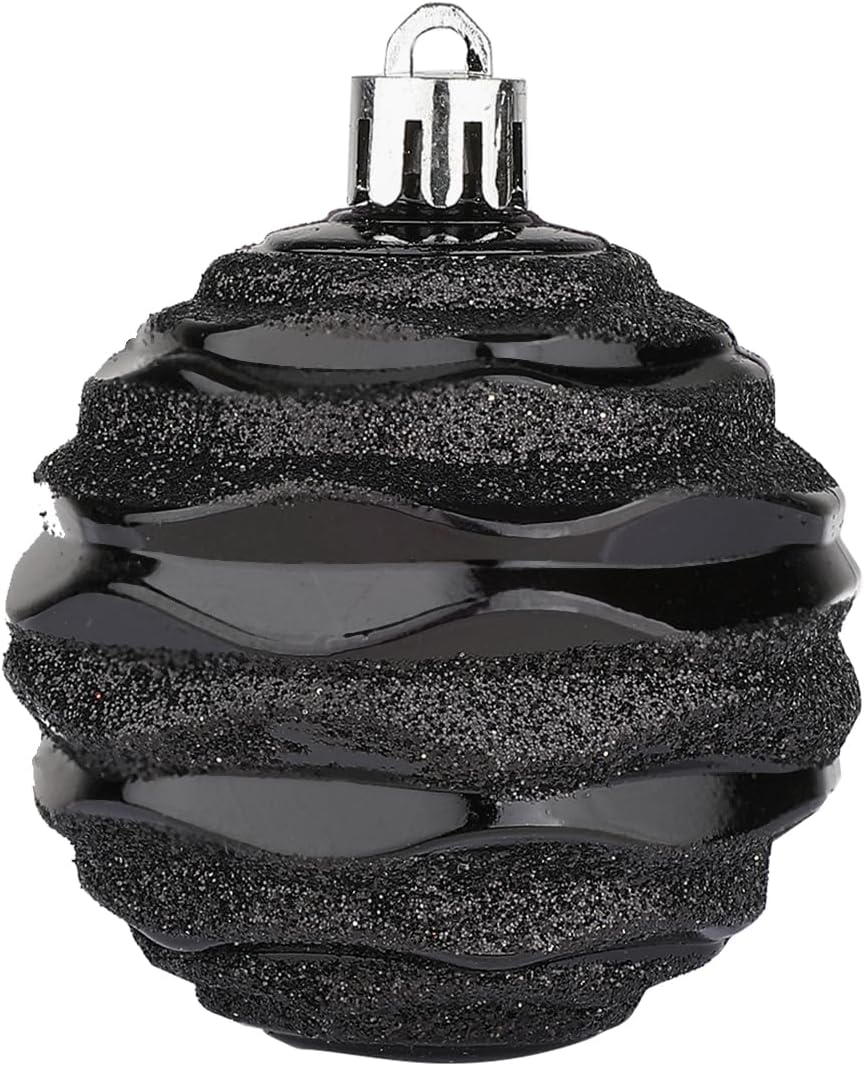 Sattiyrch Christmas Ball Ornaments 30ct, 60mm/2.36" Shatterproof Plastic Decorative Xmas Balls Ornaments Set (Black)