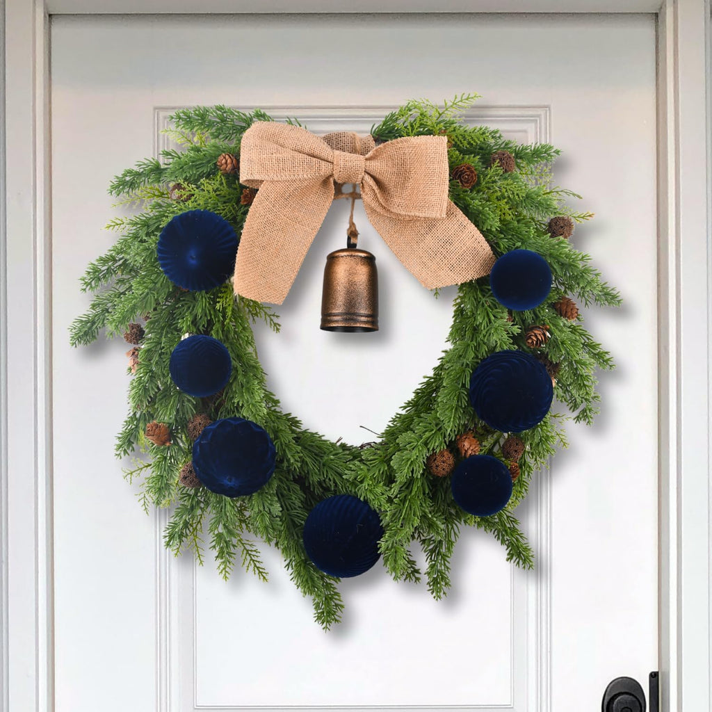 Velvet Ornaments for Christmas Tree Decorations - Navy Blue Flocked Christmas Ornament Set for Winter Holiday Decor - Shatterproof Xmas Balls Ornaments Bulk - Pack of 24