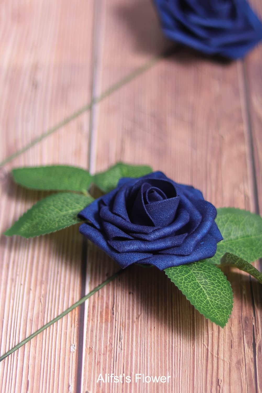 25pcs Artificial Flower，Real Touch Artificial Foam Roses Decoration DIY for Wedding Bridesmaid Bridal Bouquet Centerpieces Party - Navy Blue