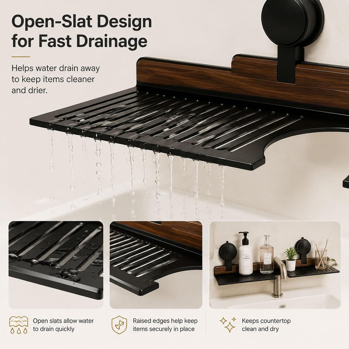 Bathroom Over Sink Shelf, 19.7 Inch No Drill Sink Organizer