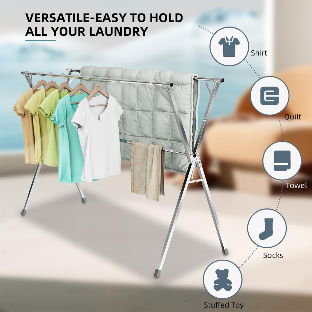 79" Clothes Drying Rack,Laundry Drying Rack Clothing for Indoor Outdoor