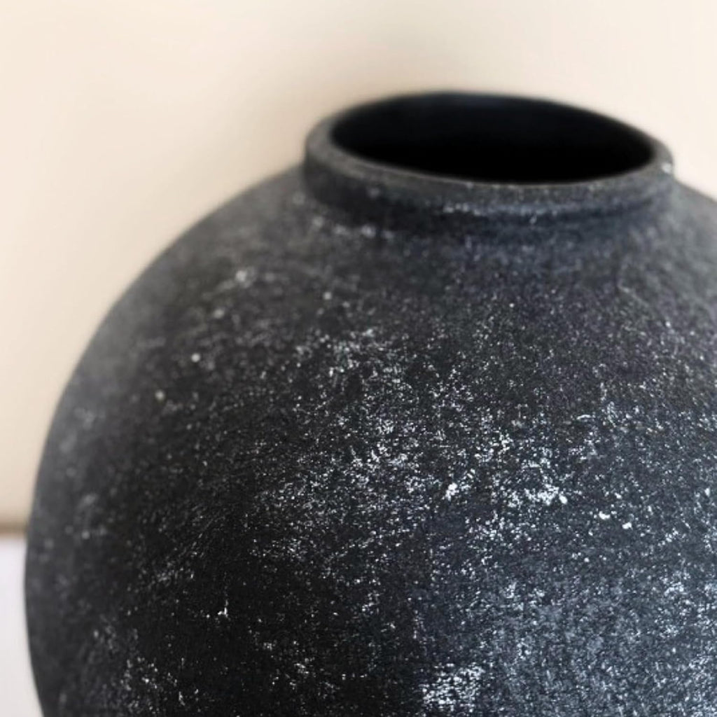 Handmade Large Rustic Ceramic Vase 10.6 inches Tall, Farmhouse
