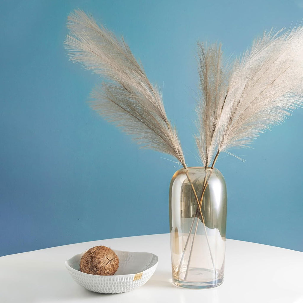MECCANIXITY Faux Pampas Grass 21" Fake Pampas Grass Decor 20Pcs