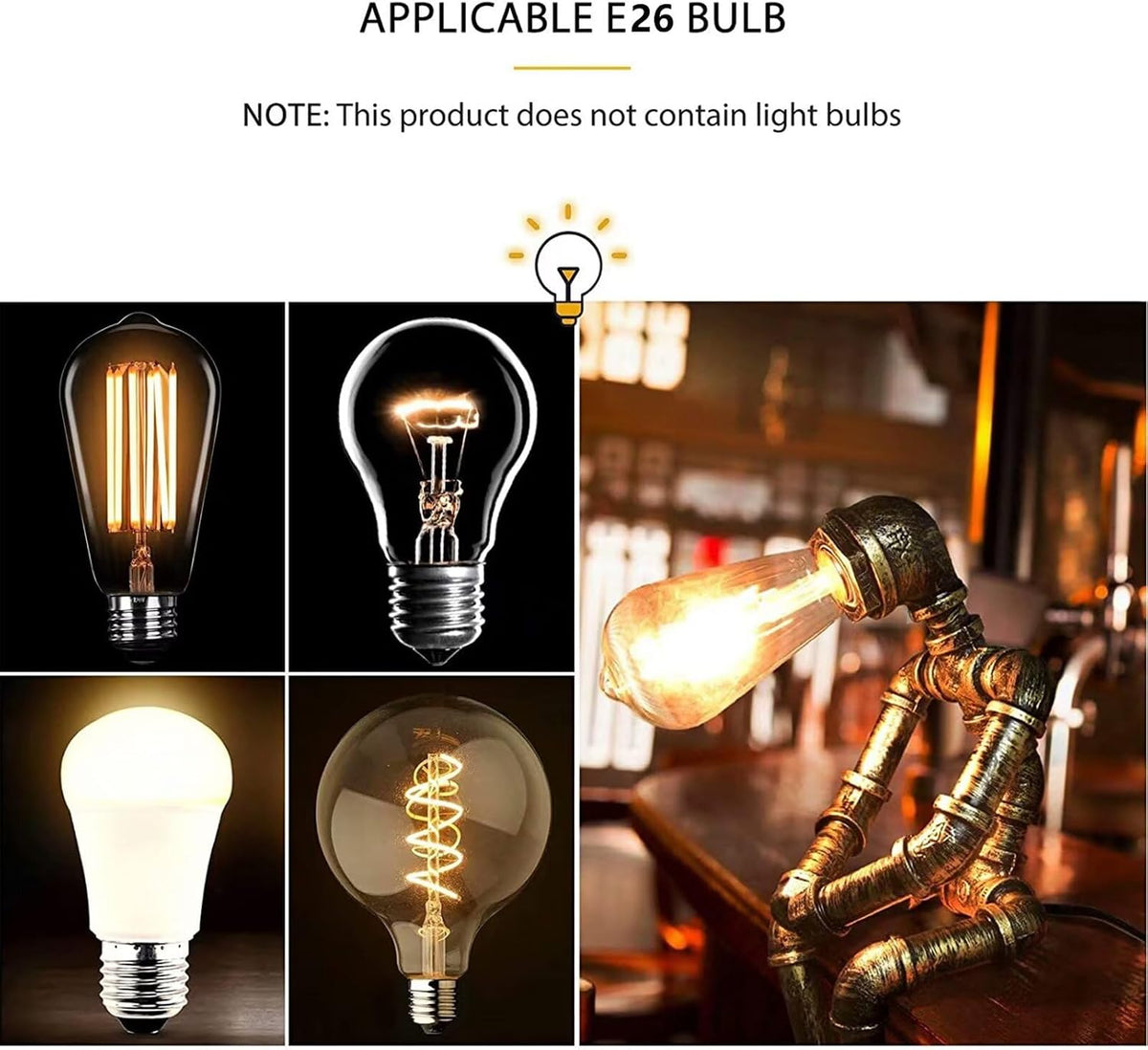 Creative Iron Robot Table Lamp Retro Robot Water Pipe Table lamp Bar Restaurant Cafe Steampunk Decoration