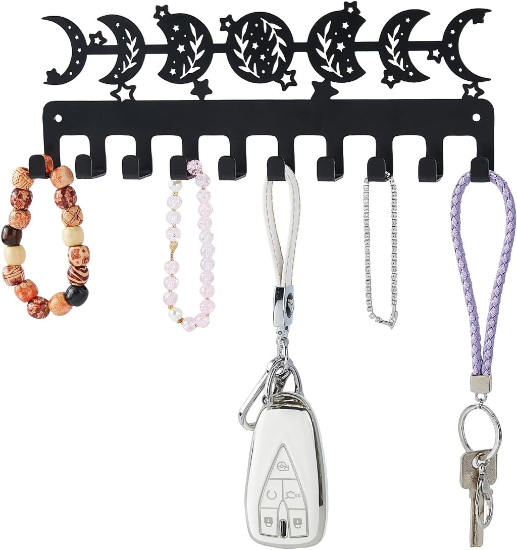 SUPERDANT Moon Phase Key Holder Wall Mounted Key Hanger for Entryway