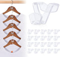 HOUSE DAY Space Saving Hangers 100 Pack, Clear Hanger Connector Hooks