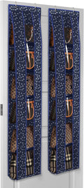Lirex Over the Door Organizer, 2 Pack Handbag Storage with 6-Tier Space-Saving for Door or Closet, Handbag Hanger, Blue White Floral