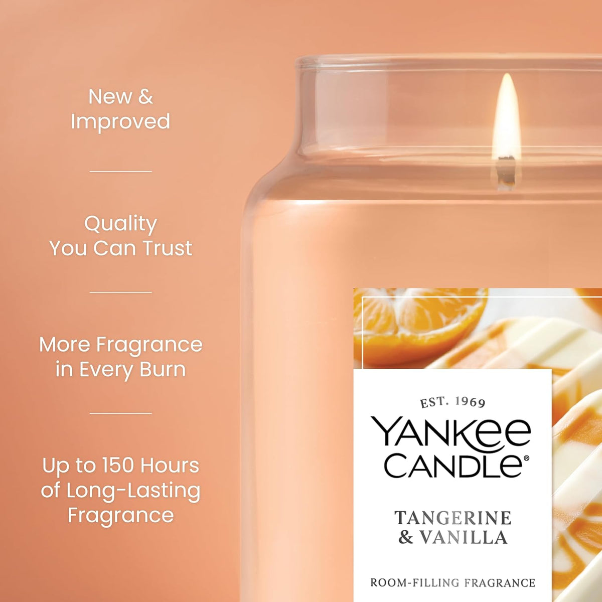 Yankee Candle Tangerine & Vanilla Scented Candle, 22oz Large Jar