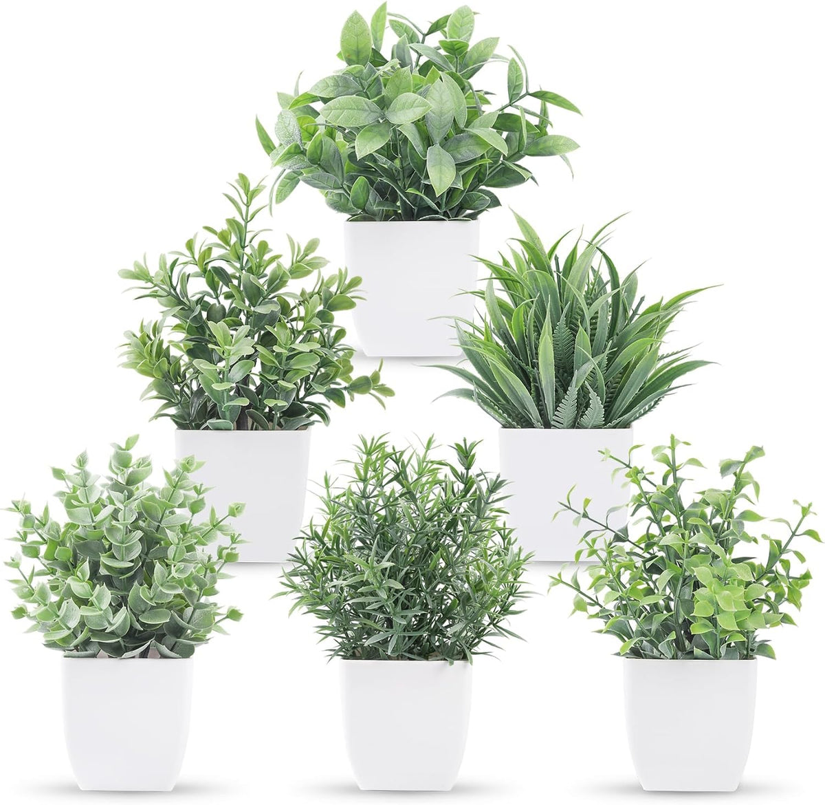 Der Rose 6 Pack Fake Plants Small Artificial Plants for Home Classroom