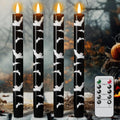 Eldnacele Halloween Bats Decal Flameless Taper Candles with Remote Timer