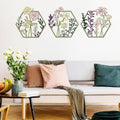 ESTART 3 Pcs Metal Flower Wall Decor, Minimalist Floral Wall Hanging Art