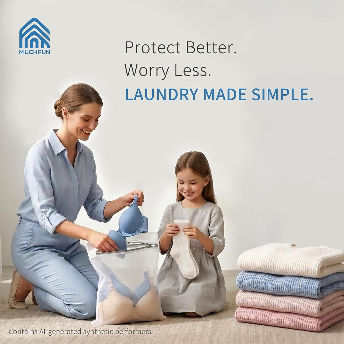 Muchfun 3Pcs Durable Fine Mesh Laundry Bags for Delicates