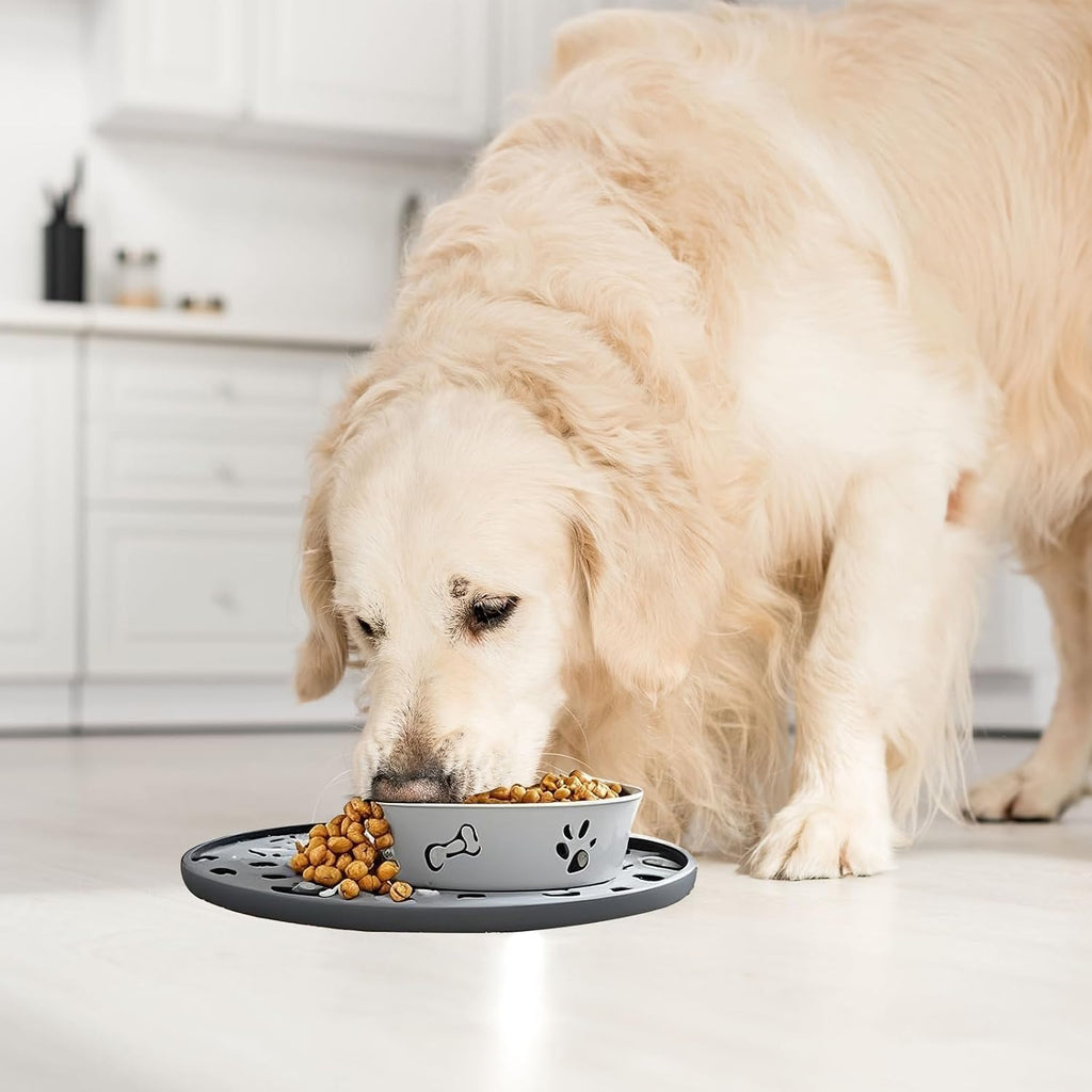 Silicone Pet Food Mat,Silicone Rubber Mat for Dog Bowls Dog Food Mat