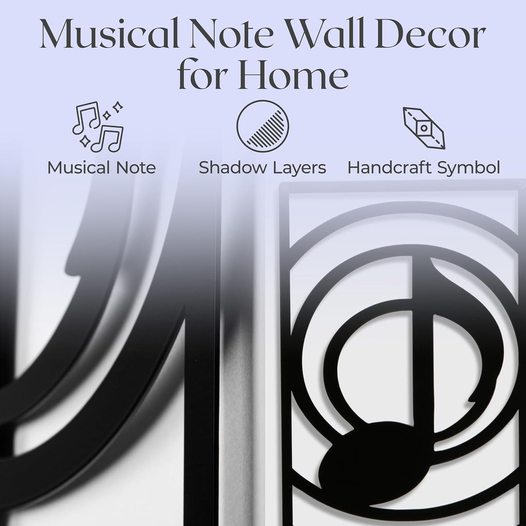 GALLERY GRACE 4-Pc Music Notes Metal Wall Art, Black Wall Decor Set