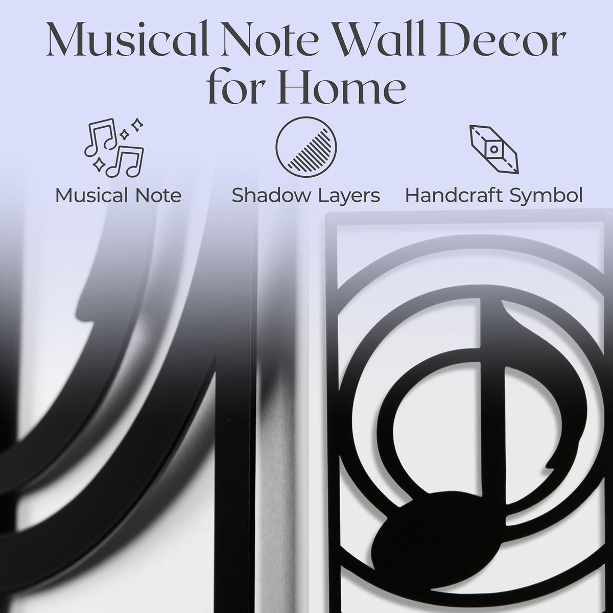 GALLERY GRACE 4-Pc Music Notes Metal Wall Art, Black Wall Decor Set