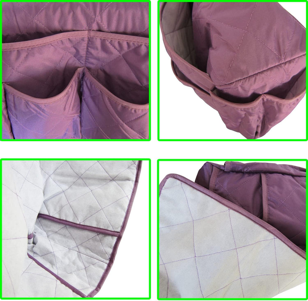Armchair Caddy for Recliner Sofa Remote Control Holder Organizer for Recliners Purple Sofa Armrest Cover with 14 Pockets for Armchair Organizer