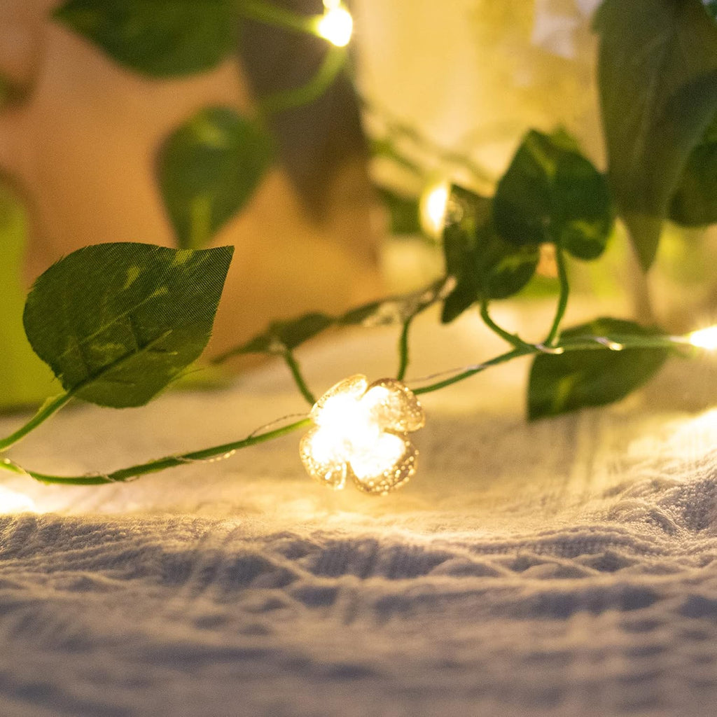 Vigdur Leaf String Lights, 2 Pack 9.8FT Vine Fairy Lights Battery Operated