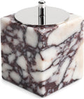 Marble Canisters Q-Tip & Square Cotton Swab Holder with Secure Lid