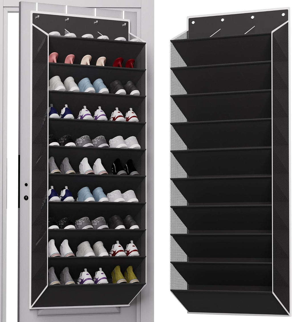 TAHAVICE 10-Tier Over The Door Shoe Organizer, Heavy Duty Hanging Storage