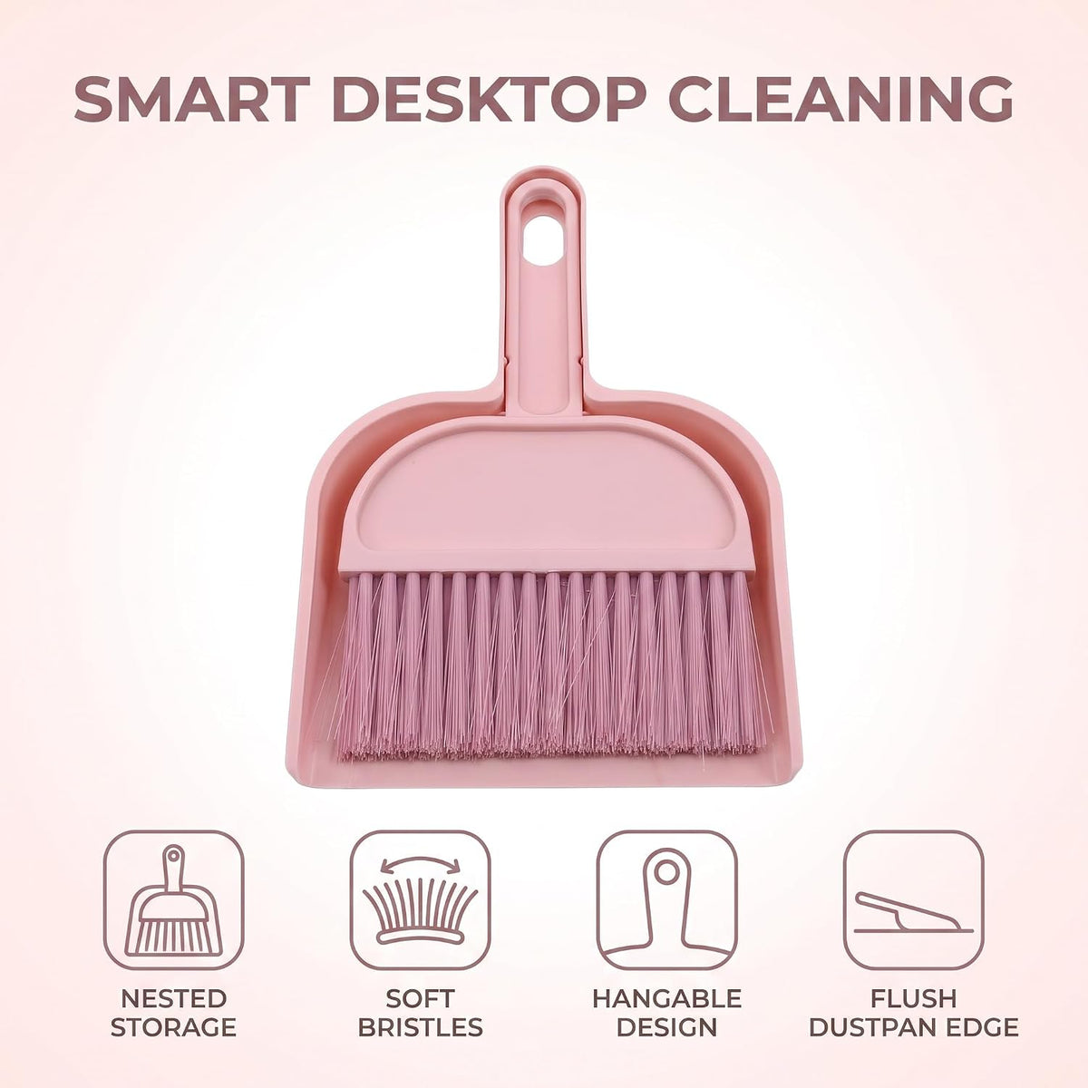 Plastic Mini Broom and Dustpan,Mini Cleaning Brush with Dustpan Set Desktop Cleaning Accessories,Pink with Set,Plastic Broom