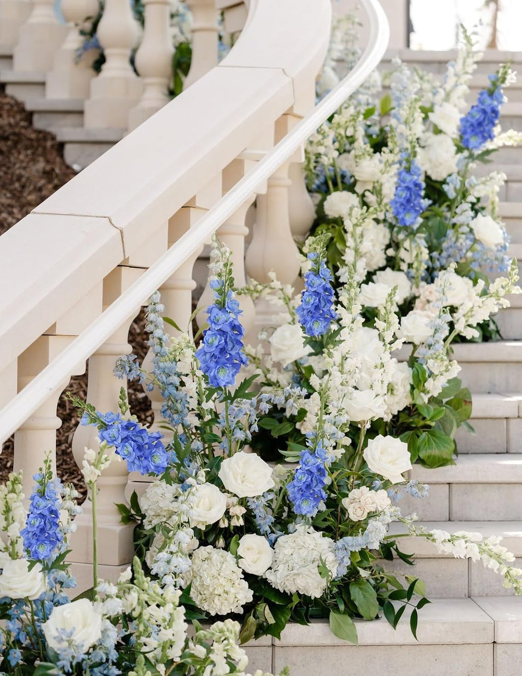 6PCS Blue Delphinium Artificial Flower 29.52"Long Stem Silk Larkspur Flower