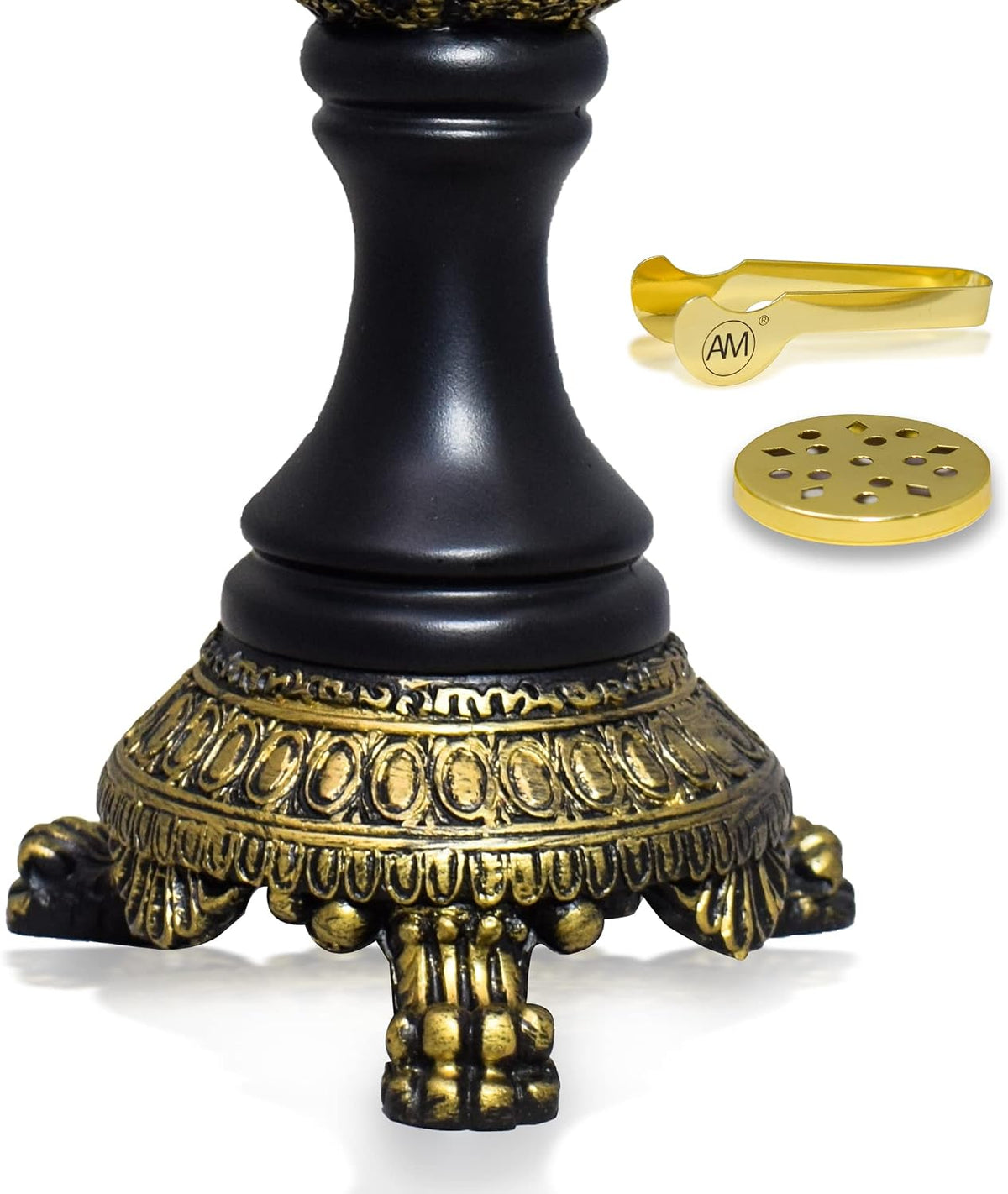 AM Luxury Globe Incense Burner - Bakhoor Cone Holders | Frankincense Charcoal Burner | Mabkhara | for Office & Spiritual Décor (Black)