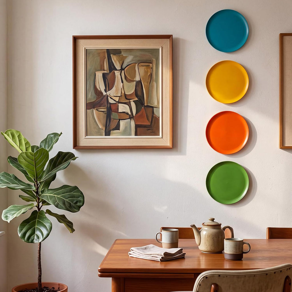 Hicarer 4 Pcs 12 Inch Mid Century Modern Metal Wall Art Hanging Decor