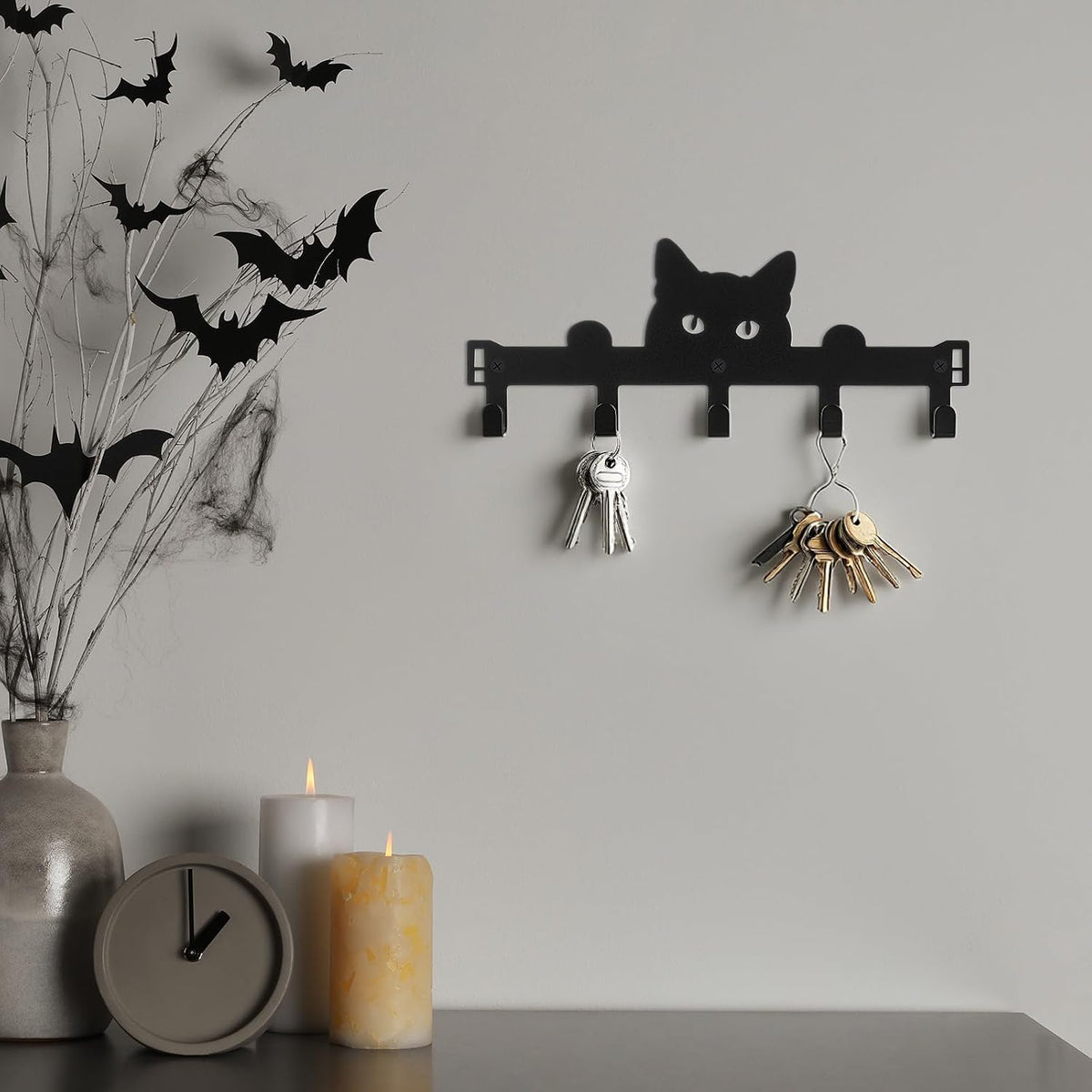 Moxweyeni Halloween Cat Over the Door Hooks Gothic Bathroom Decor