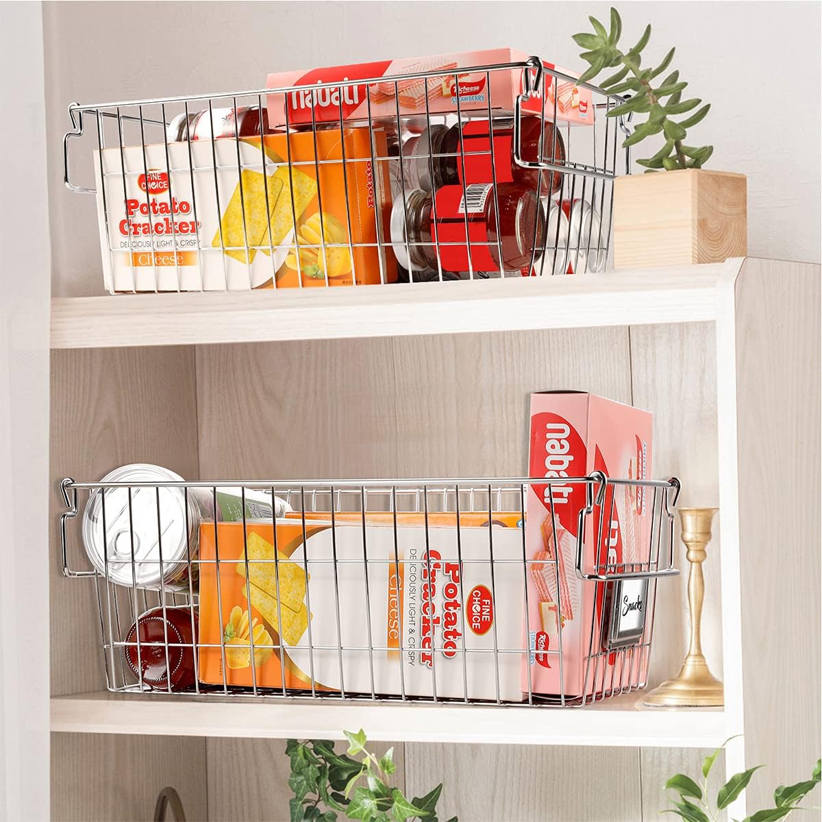 Orgneas Stacking Chest Freezer Baskets Organizer Bins Metal Wire Baskets