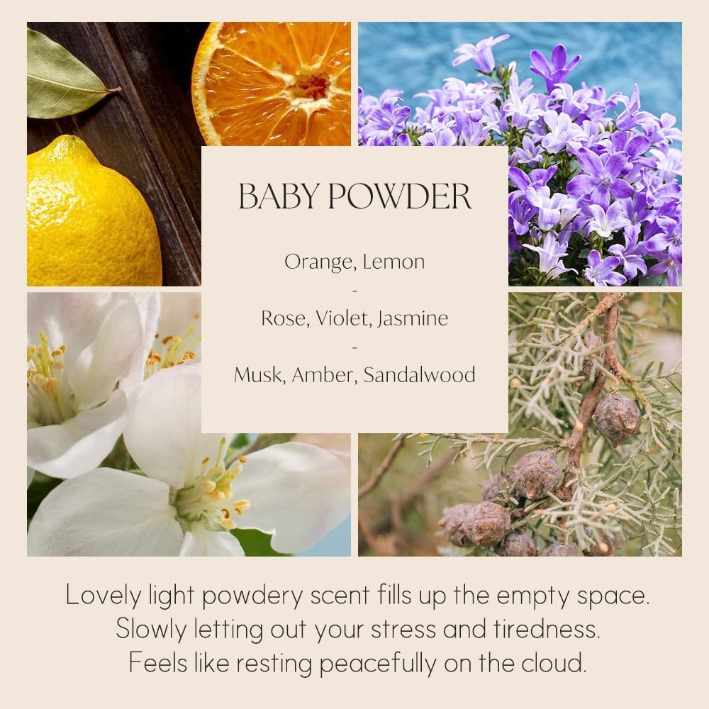 396 st. Reed Diffuser, Baby Powder, 200ml(6.7oz) / Reed Diffuser Sets, Home Fragrance, Scented Oils, Home & Bathroom Décor (Pack of 2)