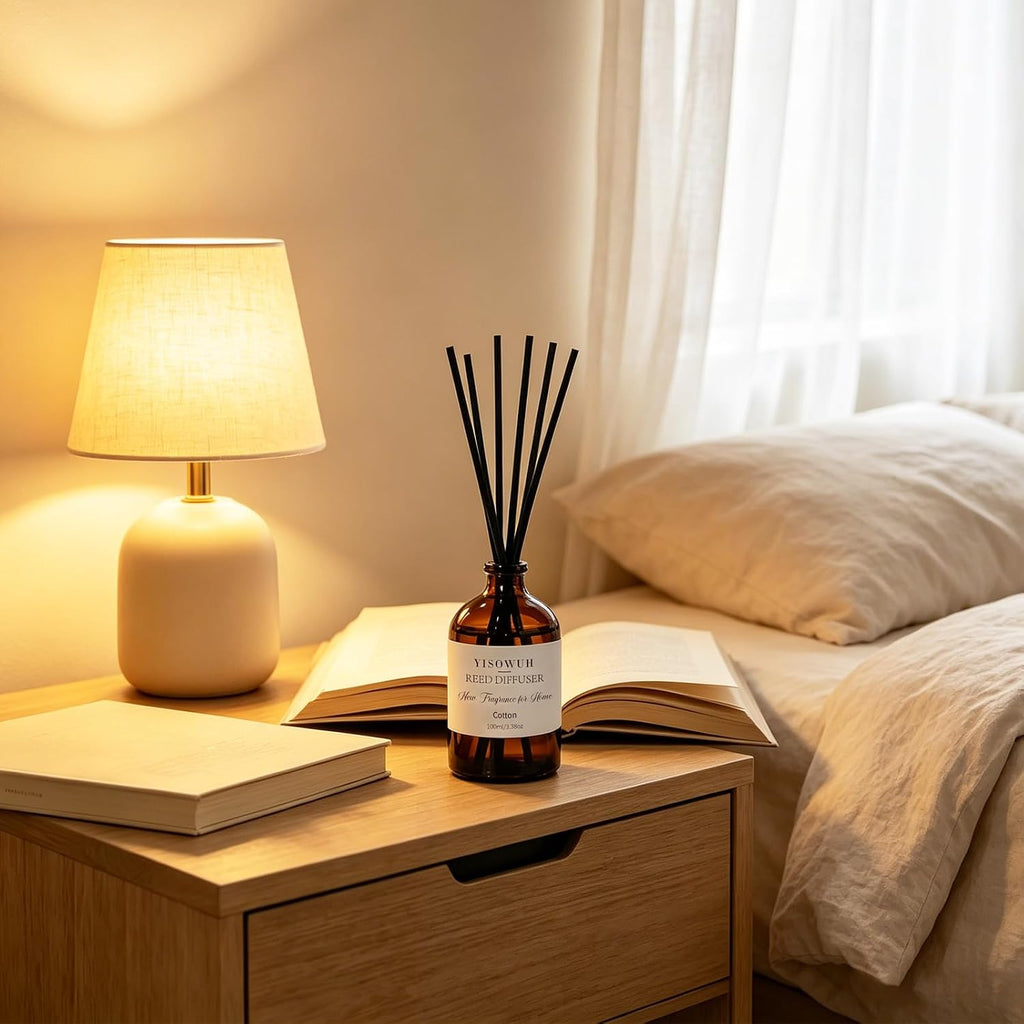 Reed Diffuser Cotton 3.38oz (100ml) Air Freshener with Sticks