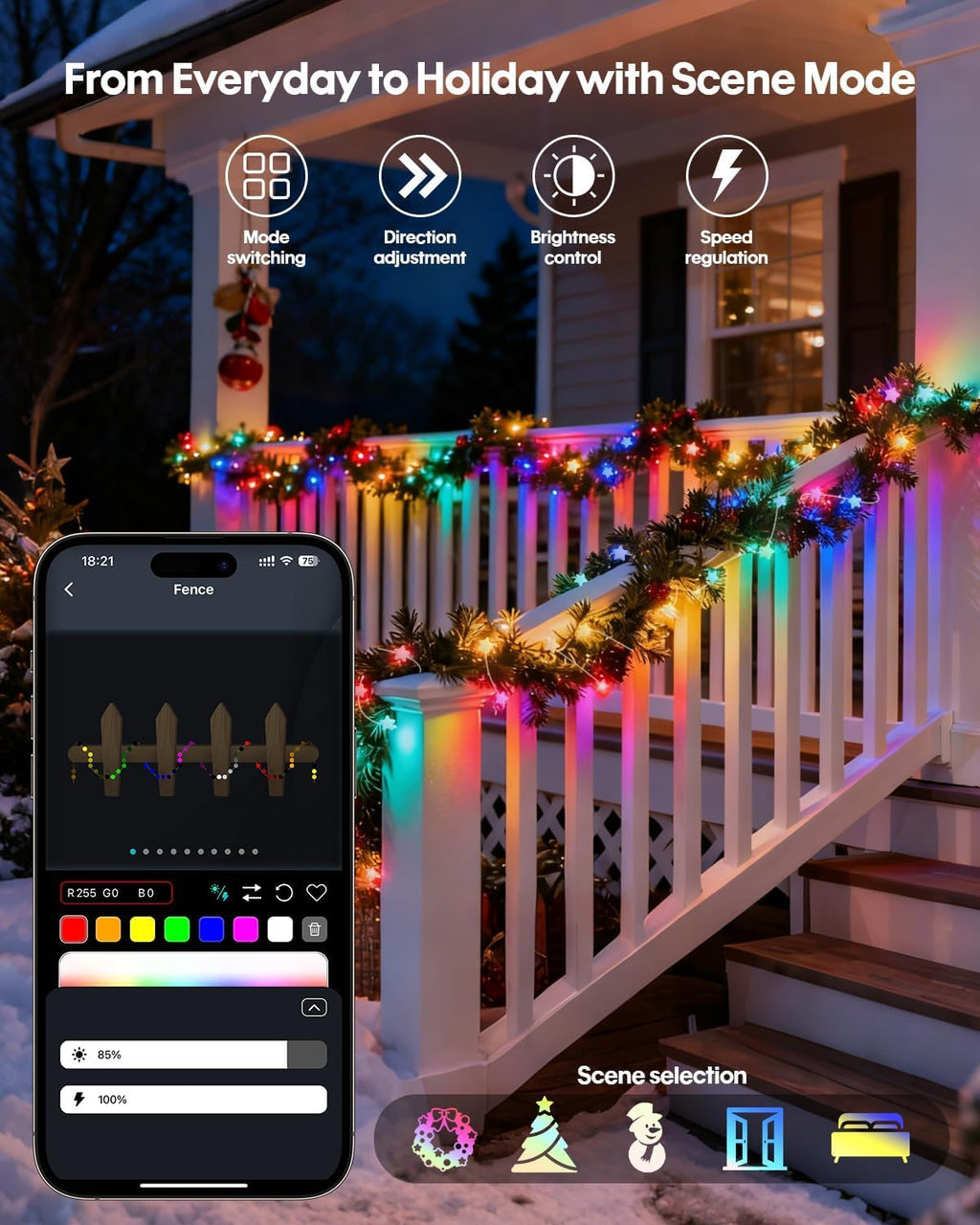 Super RGB Smart Star Fairy Lights 65.6Ft, 16M Color Changing String Lights with Remote & APP Control, Music Sync, Timer, RGB DIY Colored Twinkle Lights Hanging for Indoor Bedroom Party Birthday Decor