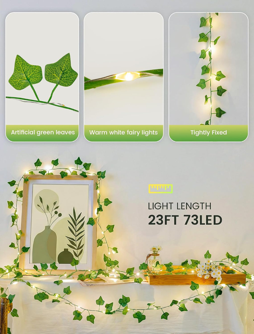 woohaha Ivy Vine with Fairy Lights USB & Battery