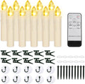 FPOO 10PCS LED Window Candles Remote Timer, Christmas Tree Candles, Ivory