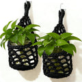 Macrame Wall Plant Hanger, Small Hanging Planter Basket Holder, Wall Planters for Indoor Plants, for Up to 4 Inch Pot (Black, 4-Inch)