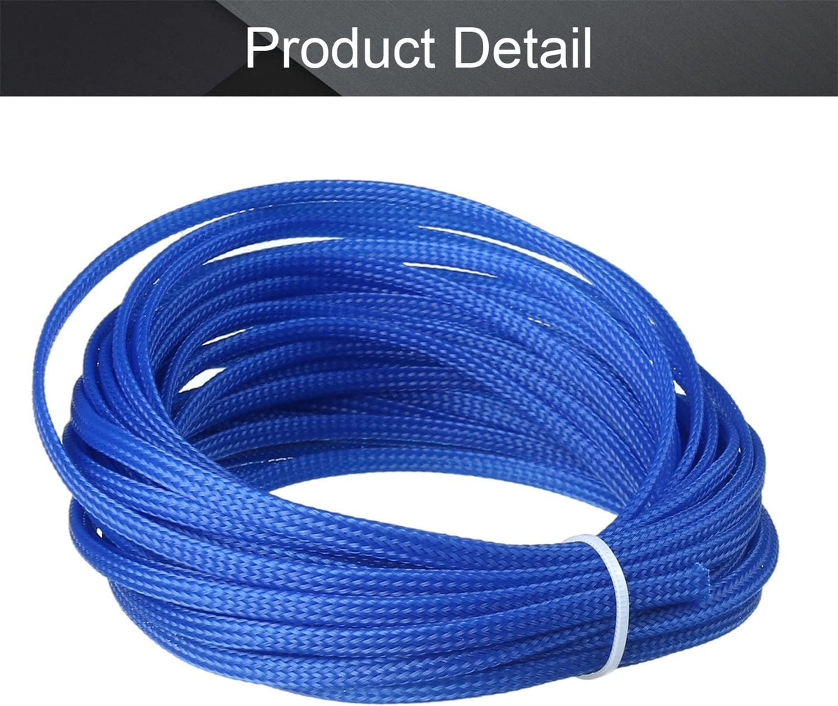 Othmro Length 10m/32.8ft Width 4mm PET Expandable Braid Cable Sleeving Flexible Wire Mesh Sleeve Blue