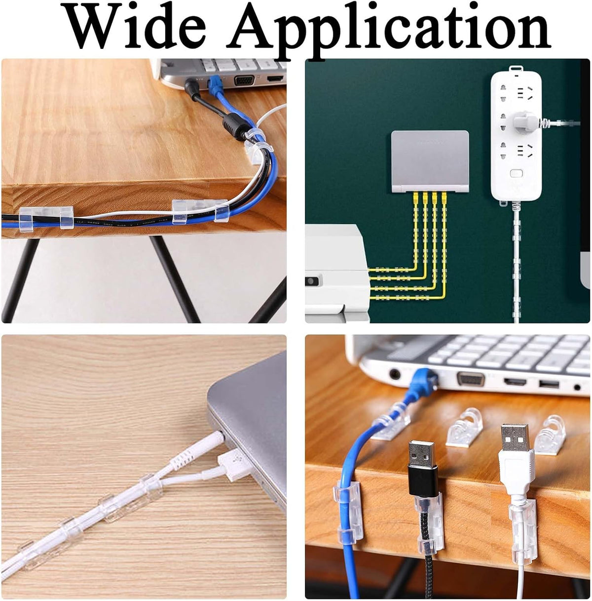 40PCS Cable Clips (Small & Large), Adhesive Cable Clips for Wall