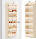 DIMJ Over the Door Organizer, 6-Shelf Hanging Organizer, Beige, 1 Pack
