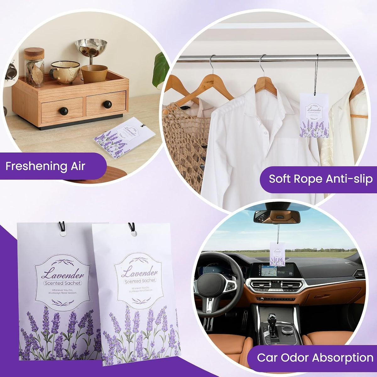 FURWEY 16 Packs Lavender Scented Sachets, Long Lasting Sachet Bag
