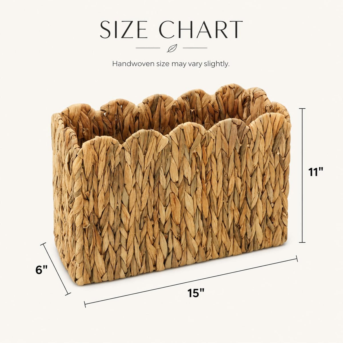 Water Hyacinth Magazine Holder, Tall Narrow Wicker Basket