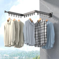 wall Mounted Clothes Drying Folding Hanger Rack for Laundry Room