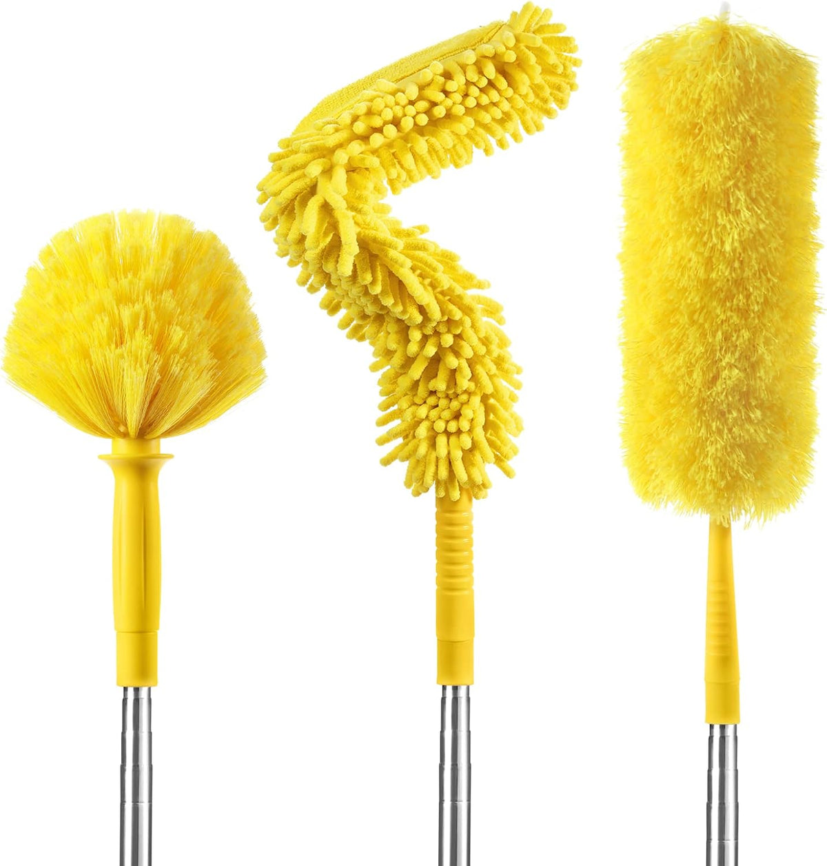 17FT Extendable Duster, 2-9 ft Extension Pole for High Ceilings