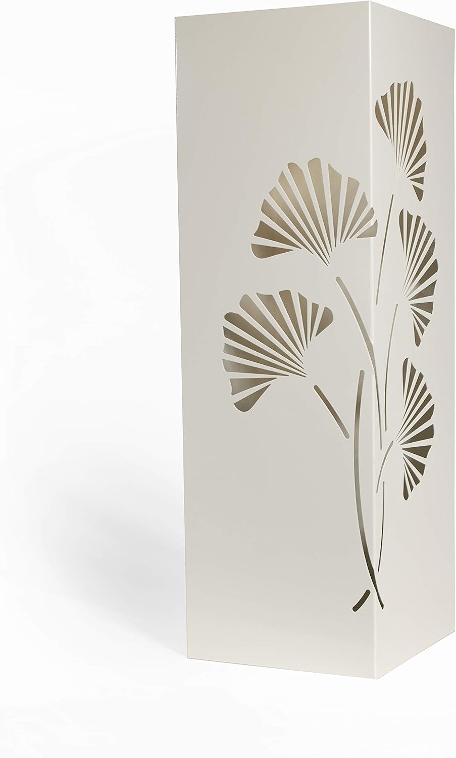 Mango Steam White Tall 21.75" Japanese Ginkgo Leaf Umbrella/Cane/Walking Stick Holder, Stand, Rack Organizer