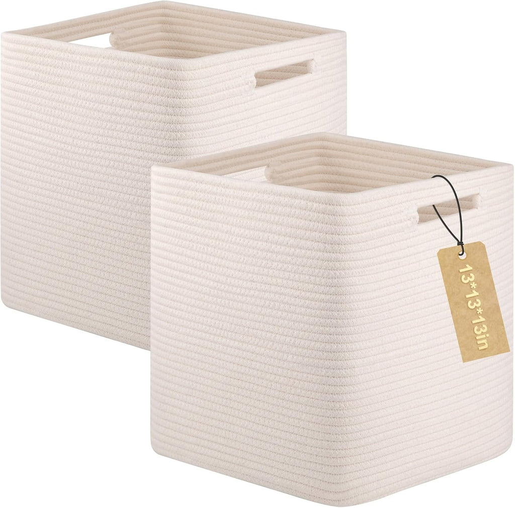 OIAHOMY 2 PACK Cube Storage Bin 13 Inch Collapsible Storage Cube White