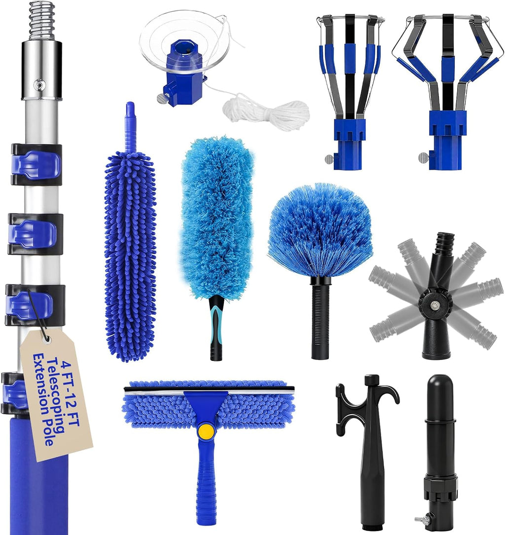 20FT Light Bulb Changer for High Ceilings Kit with Extension Pole Blue