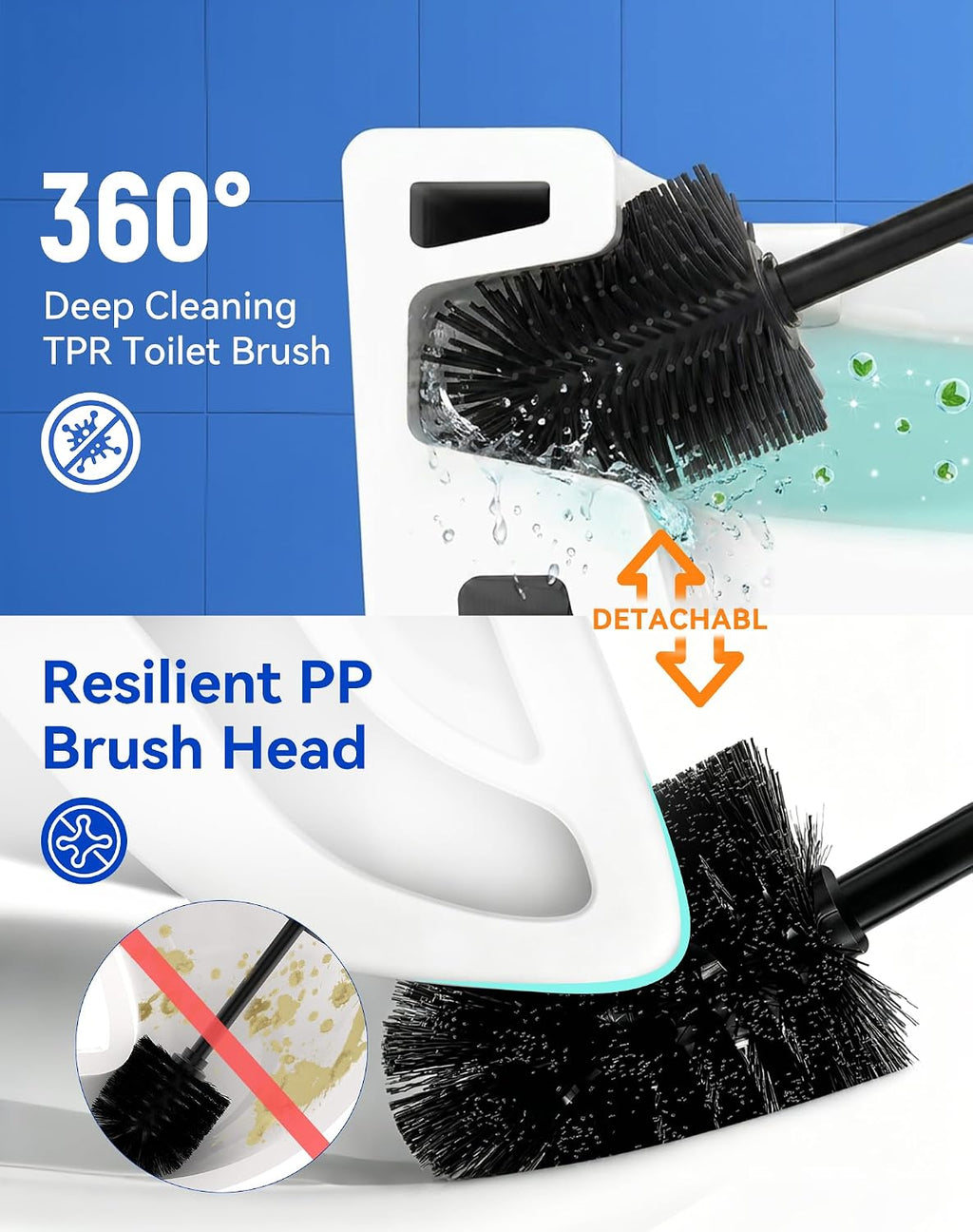 Dowry Toilet Bowl Brush and Holder Set for Bathroom 304 Stainless Steel