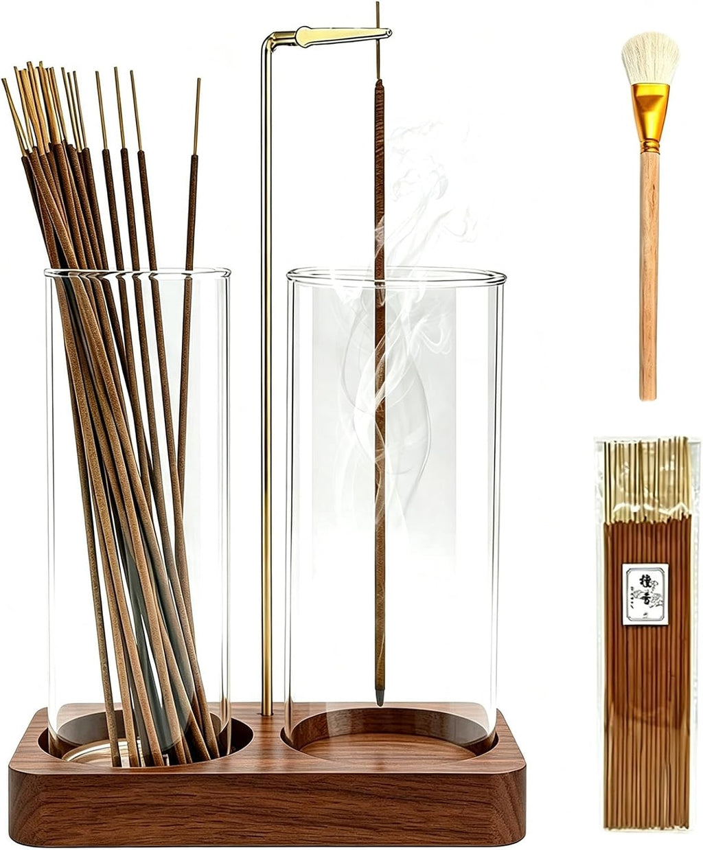 2 in 1 Incense Holder,Wooden Incense Holder for Sticks