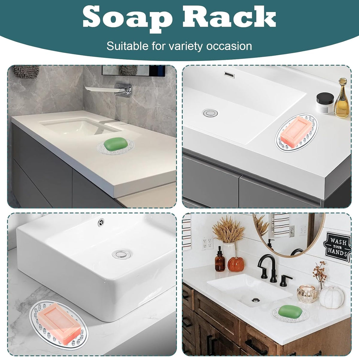 Gjinxi Plastic Soap Dish 2 Pack Clear Soap Dish for Bar Soap Soap Savers